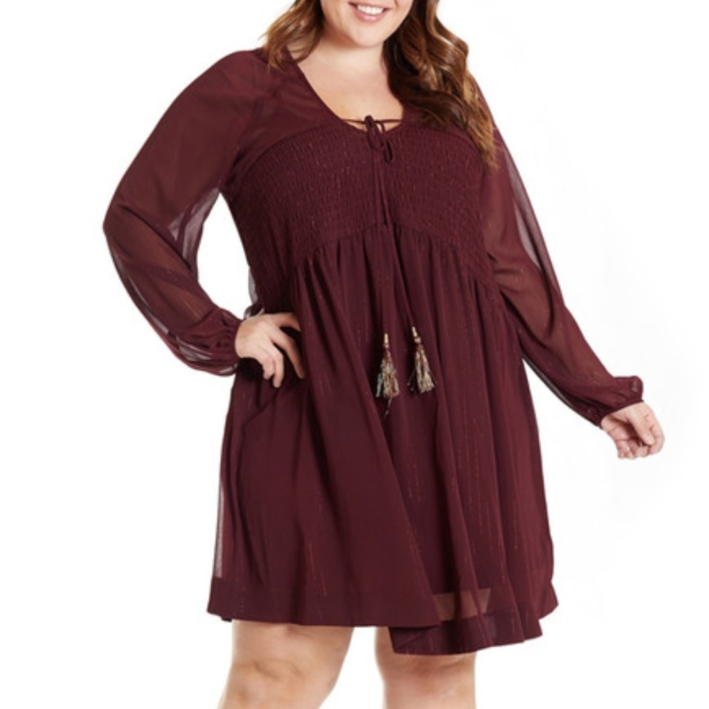 Love On A Hanger Metallic Long Sleeve Dress